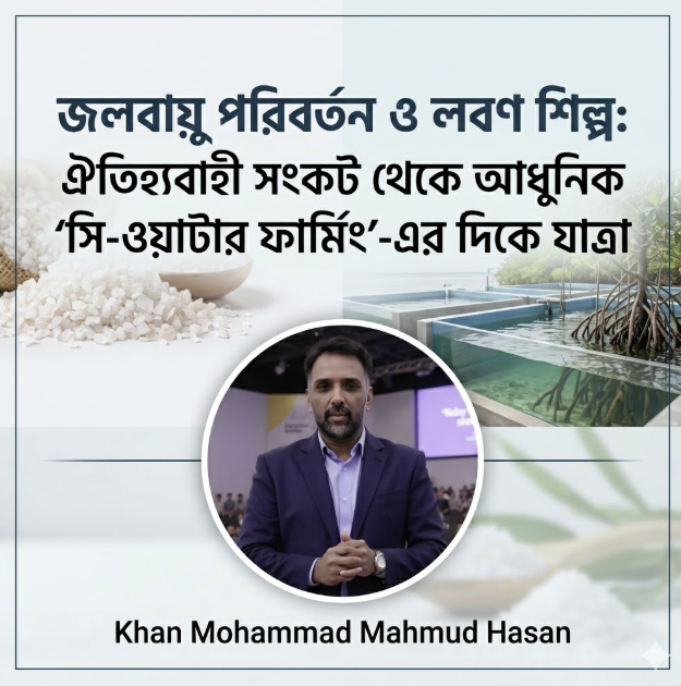জলবায়ু পরিবর্তন ও লবণ শিল্প: ঐতিহ্যবাহী সংকট থেকে আধুনিক ‘সি-ওয়াটার ফার্মিং’-এর দিকে যাত্রা